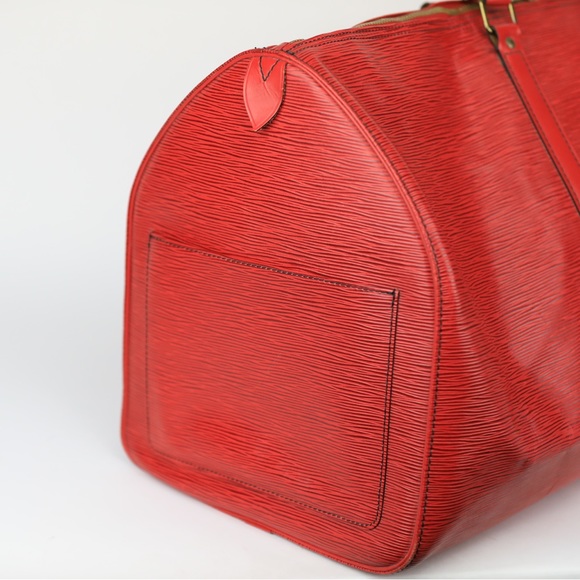 💯Authentic Keepall 50 Red Epi Leather Duffel Bag - Picture 4 of 7